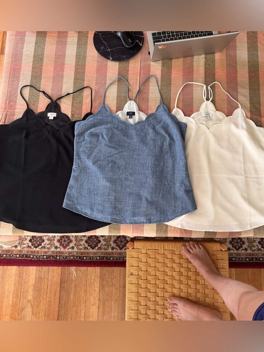 J. Crew bundle three scallop edge camisoles - 10 and 12
